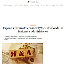 Espaa sufre un descenso del 7% en el valor de las fusiones y adquisiciones